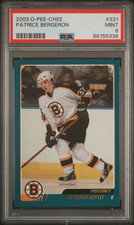 2003 O-PEE-CHEE PATRICE BERGERON ROOKIE CARD PSA 9 POP 23 RARE CLASS OF 2026 HOF. rookie card picture