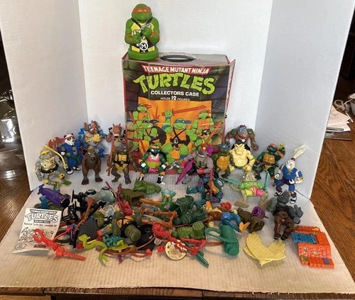 VTG 1980’s 1990’s TMNT Teenage Mutant Ninja Turtles Lot With Case Accessories