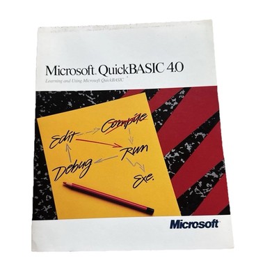 Microsoft QuickBASIC 4.0 1987 IBM PC Users Guide Book Manual Vintage