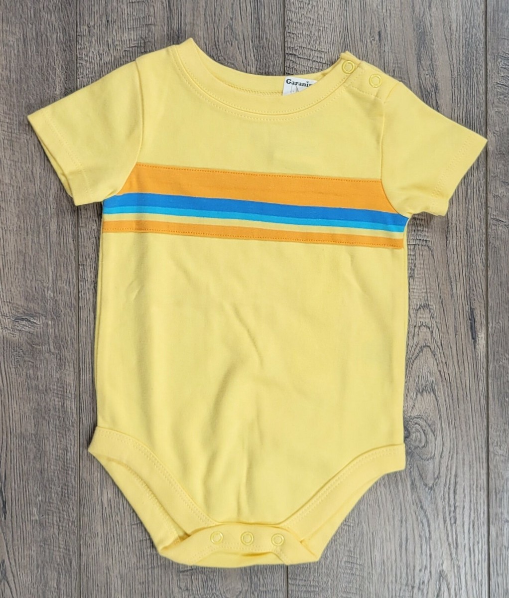 New Baby Boy Clothes Garanimals 3-6 Month Yellow Striped Bodysuit