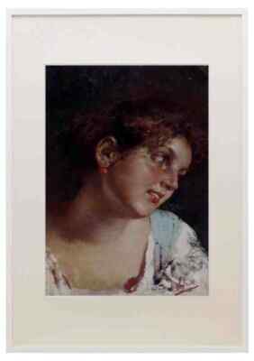 Irolli Vincenzo Portrait Of A Young Girl A3 A4 Framed Print Picture