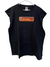 Fruit Of The Loom Athletic Tank Top Mens XL Black Myrtle Beach Lifeguard Cotton