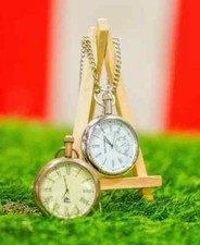 lot of 2 vintage pocket Collectible Antique Brass Pocket Watch GIFT
