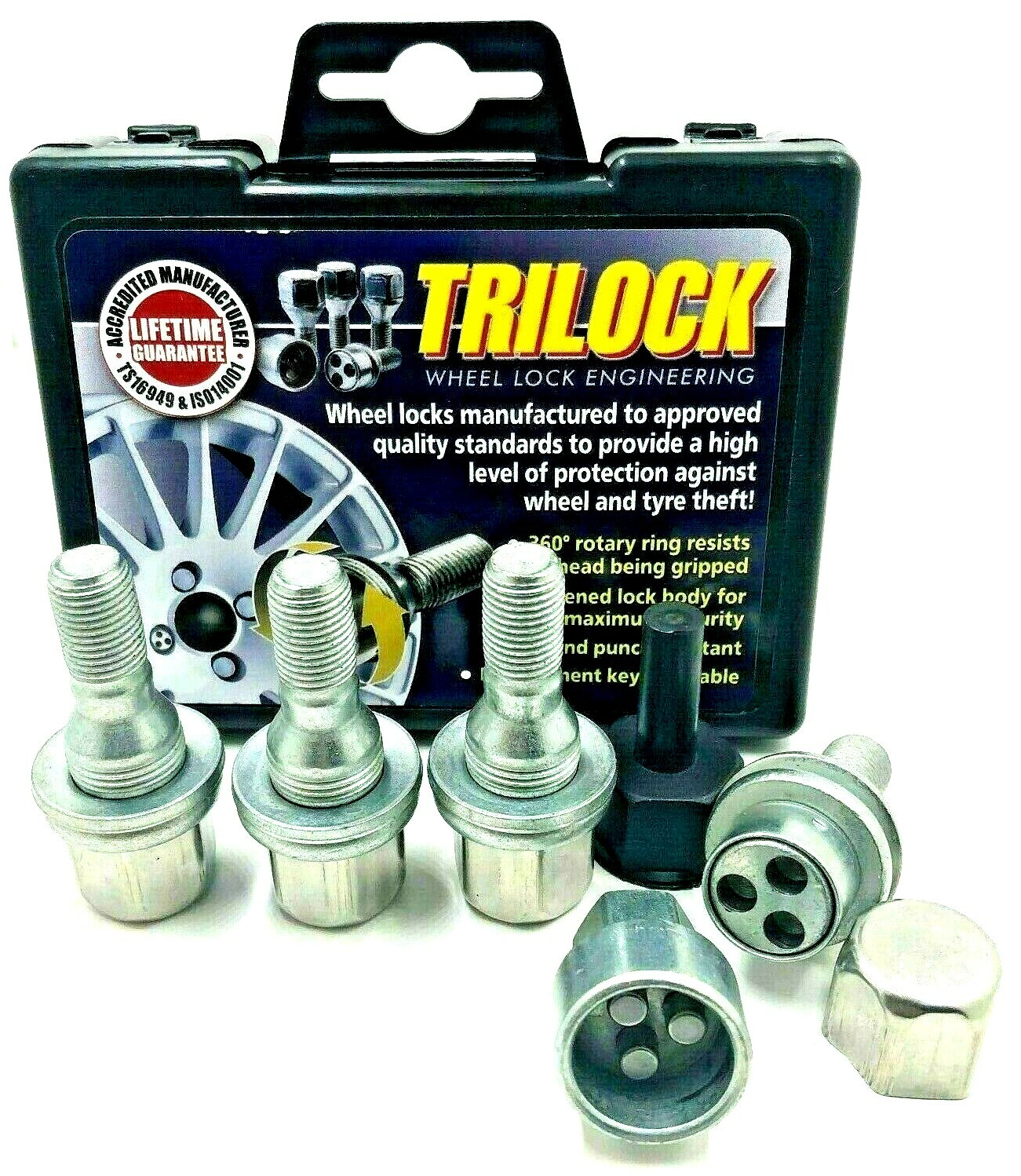 alloy wheel Locking bolts nuts lugs M12 x 1.5, 17mm Hex taper - BMW 3