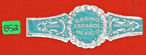 852VR-Vitola Antigua-Old Cigar Band-Marca PARTAGAS CASINO ESPAÑOL MEXICO - Picture 2 of 3
