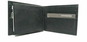 Buxton Men’s Credit Card CC Billfold Wallet, Genuine Leather Black