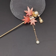 Fashion Chinese Style Hair Sticks Vintage Acetate Maple Leaf Chopstick Women