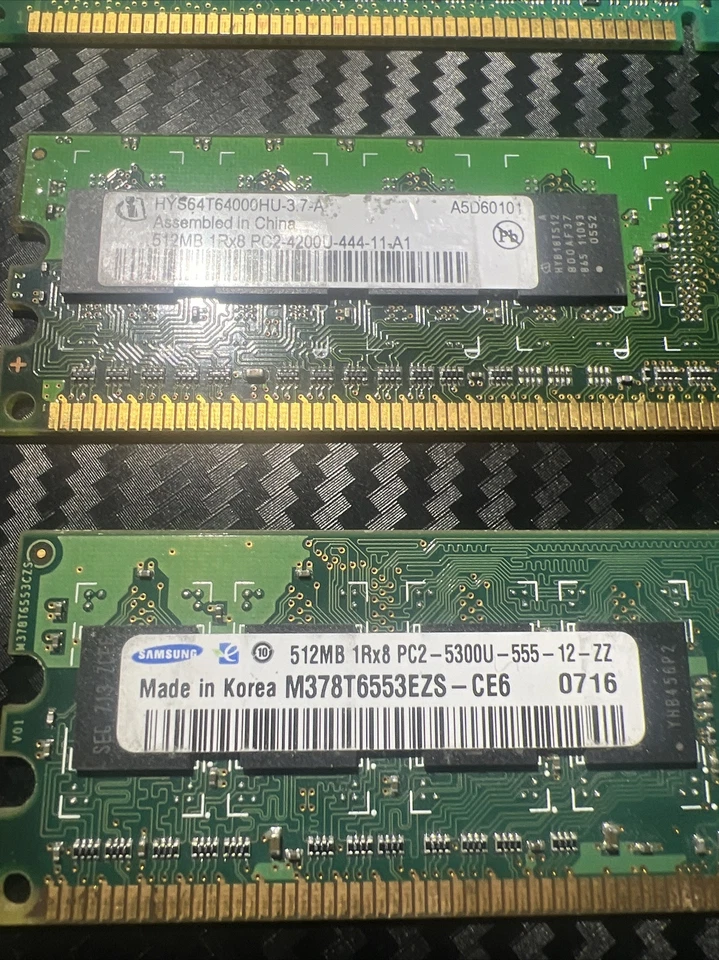 (Lot of 4)  2 GB Assorted Memory Module of 512MB each -  Desktop PC RAM - Image 2 of 4