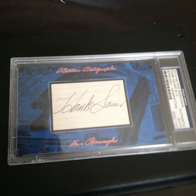 2013 HA HISTORIC AUTOGRAPHS FIVE BOROUGHS HANK SAUER AUTO 8/12 PSA