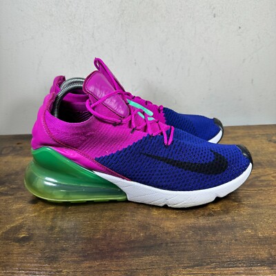 Nike Air Max 270 Flyknit AO1023-401 Deep Royal Shoes Sneakers Men's Size 9.5