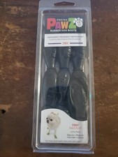 PAWZ Boots - 12 Rubber Disposable Reusable Boots - Black Size TINY only