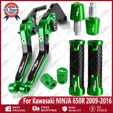 New For Kawasaki NINJA 650R 2009-16 Handle Grips Cap Brake Clutch Levers Set