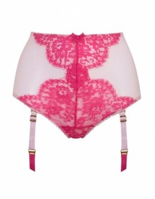 Agent Provocateur ROWANA Suspender Brief L/4 NWT Pink & Peach Orig. $250 [E1]