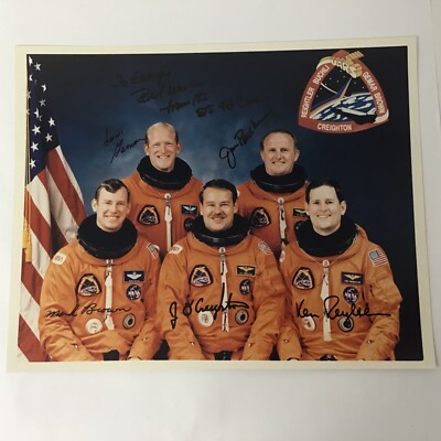 Vintage NASA Space Shuttle STS-48 signed crew photo 8x10 kodak 1991