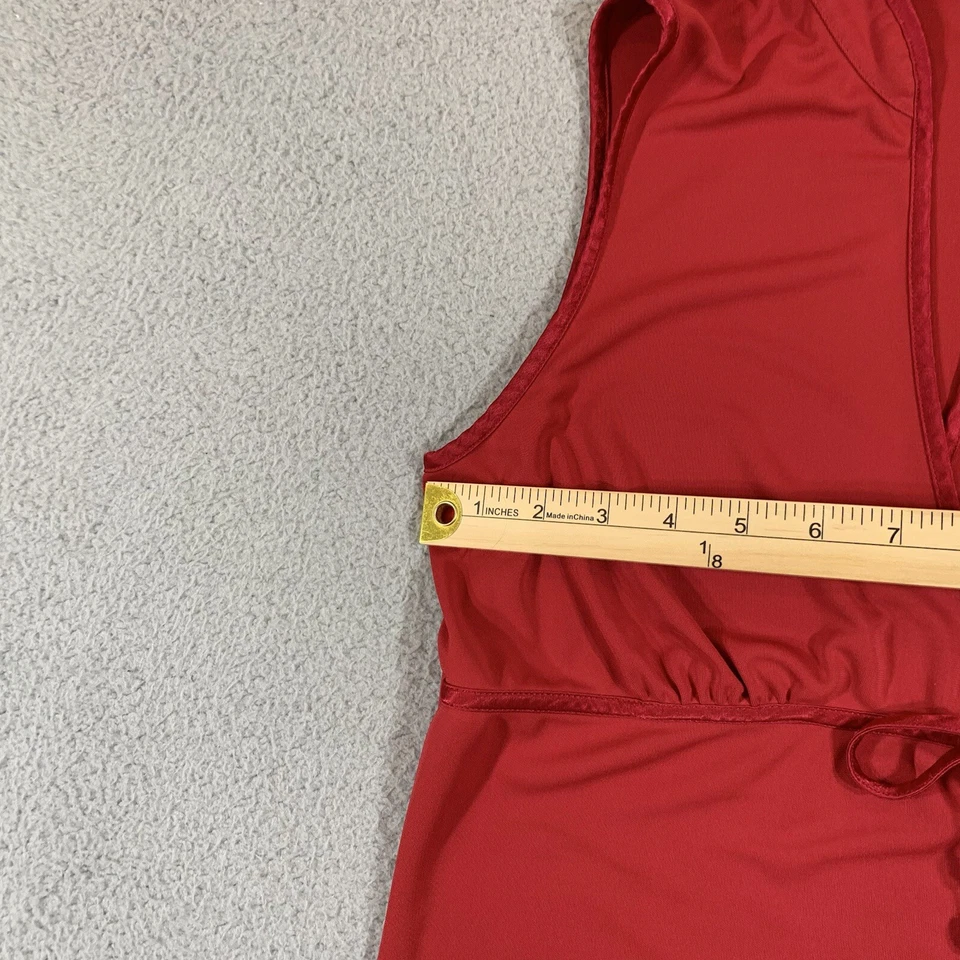 Marks And Spencer 背心上衣女式 8 红色交叉领带 Coquette 婴儿娃娃 Y2K #210 — 第 2/4 张图片