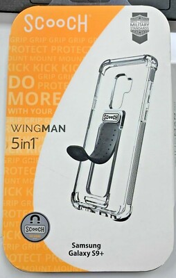 Scooch Wingman 5in1 Case with Kickstand for Galaxy S9+ Transparent