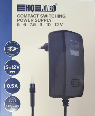 AC/DC Netzgerät Power Supply 5V - 12VAC und DC 500mA Adapter Netzteil Adapter