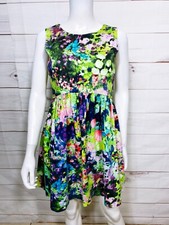 Zara Basic Womens Dress Size S Multicolor Keyhole Back Sleeveless Back Zip