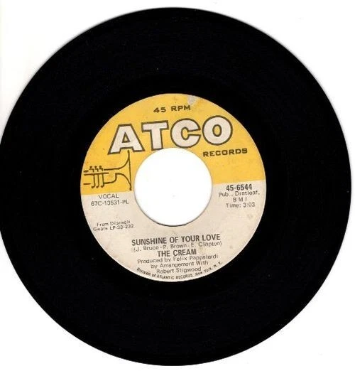 Cream ‎– Sunshine Of Your Love / Swlabr 7" 45 RPM Single Foto 4 de 4