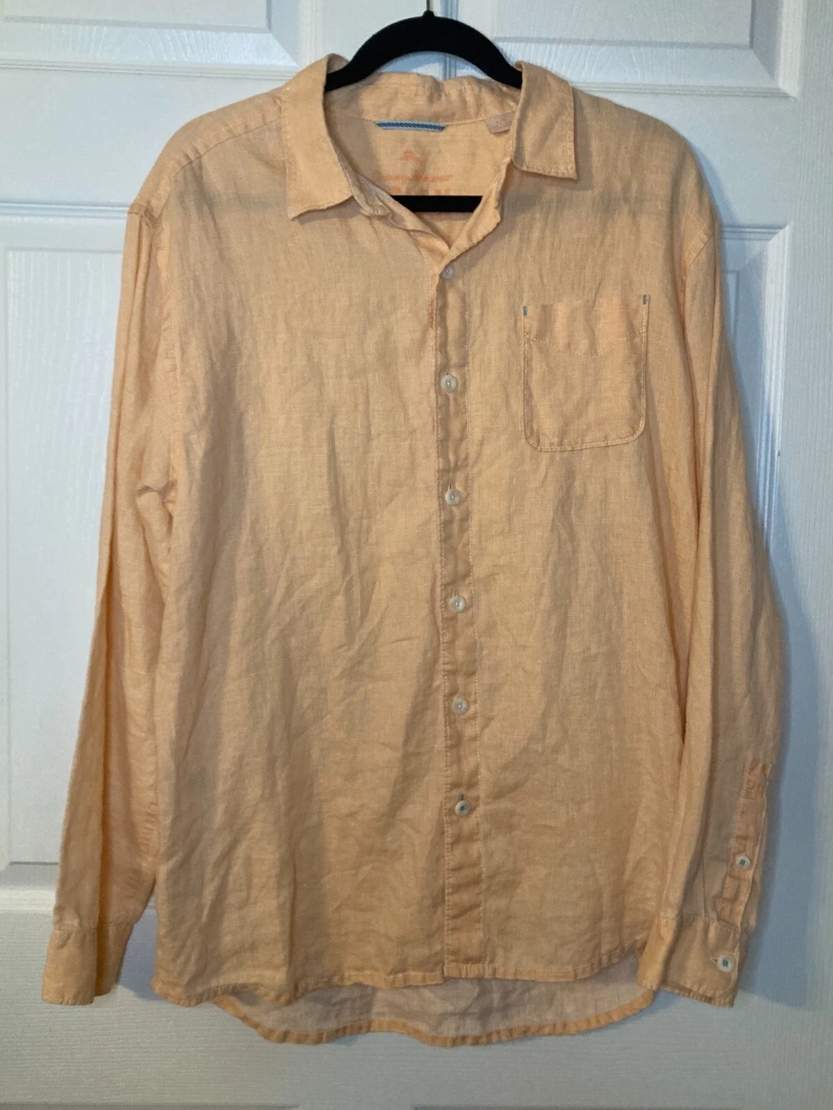 Tommy Bahama Men's Relax Coral Linen Long Sleeve Button Down Shirt - Size L