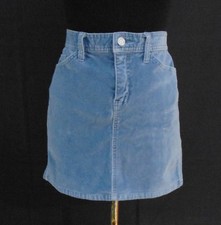 Gap Jeans Women's Blue Smooth Corduroy Fitted Mini Jean Style Skirt Size 6