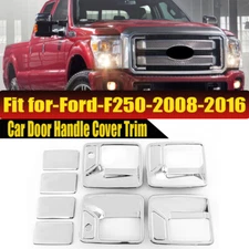 Door Handle Cover Trim Overlay w/ PSK Chrome For Ford F250 Super Duty 2008-2016