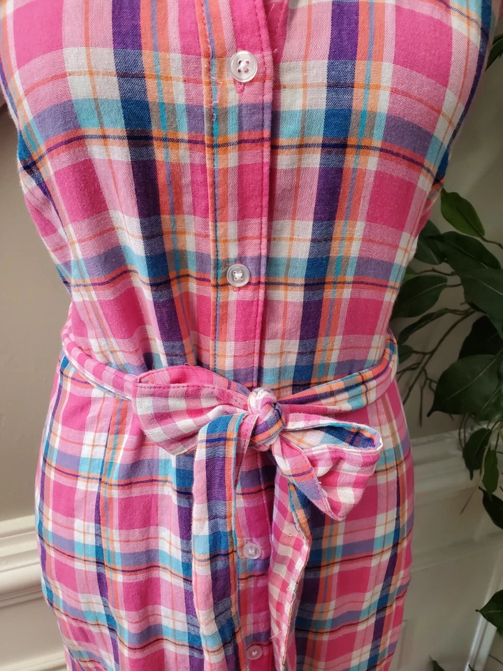 Vestido para mujer Rafaella multicolor 100 % algodón con cuello sin mangas hasta la rodilla S Foto 3 de 4