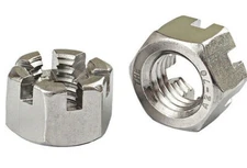 Stainless Steel Slotted Hex Castle Nut Select Size + Fine Thread