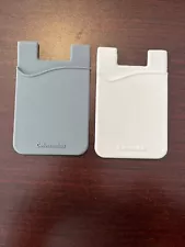 Cellessentials Silicone Stick On Cell Phone Card Holder White and Gray NEW