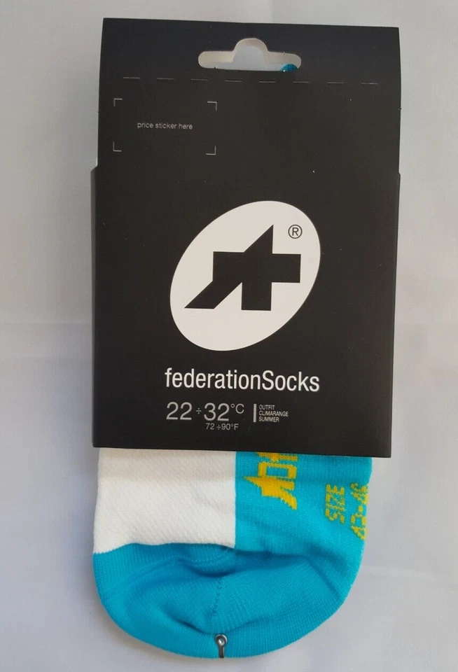 Nuevos Calcetines de Ciclismo ASSOS CLASSIC Federación Calcetines Hechos en Italia EE. UU. 9,5-12 UE 43-46 Foto 2 de 3