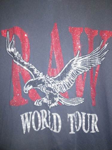 T-Shirt Uomo Raw World Tour 4XL Own The Now Logo Nero Intarsiato Pietra Lucida - Foto 1 di 4