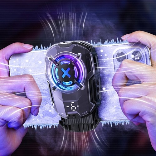 Gaming Phone Cooling Fan Back Clip Fast Cool Down Digital Display Semiconductor - Afbeelding 2 van 8