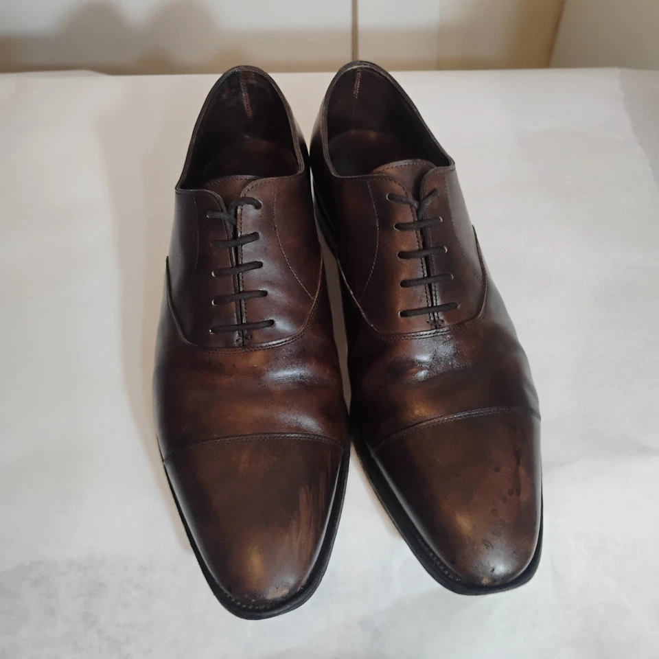 JOHN LOBB City II Leather Captoe Shoes UK 10.5E FAIR READ - Image 4 of 4