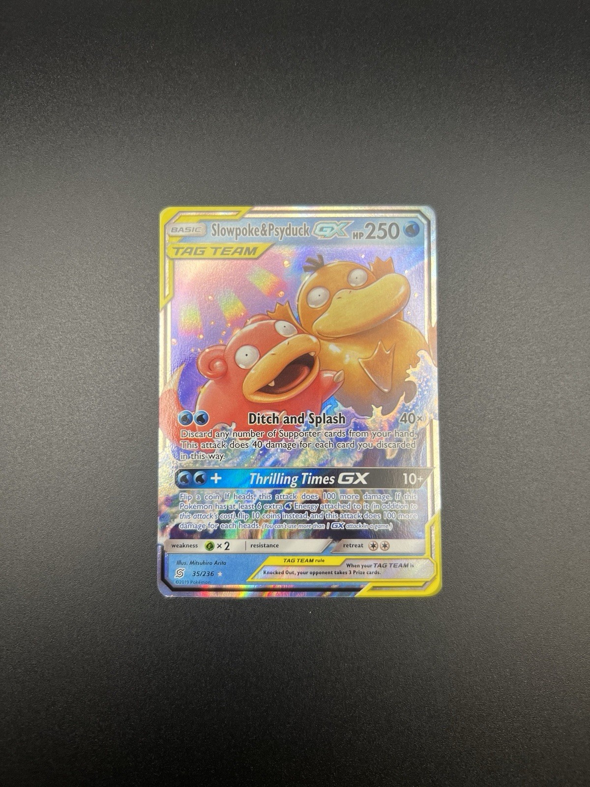 Pokémon TCG Slowpoke & Psyduck GX 35/236 Sm-Unified Minds Holo NM