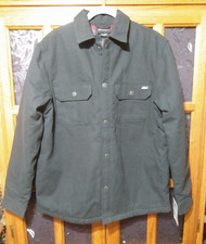 NWT Men's Black Dickies Work Jacket Flannel Lined Snap Closure Size Small