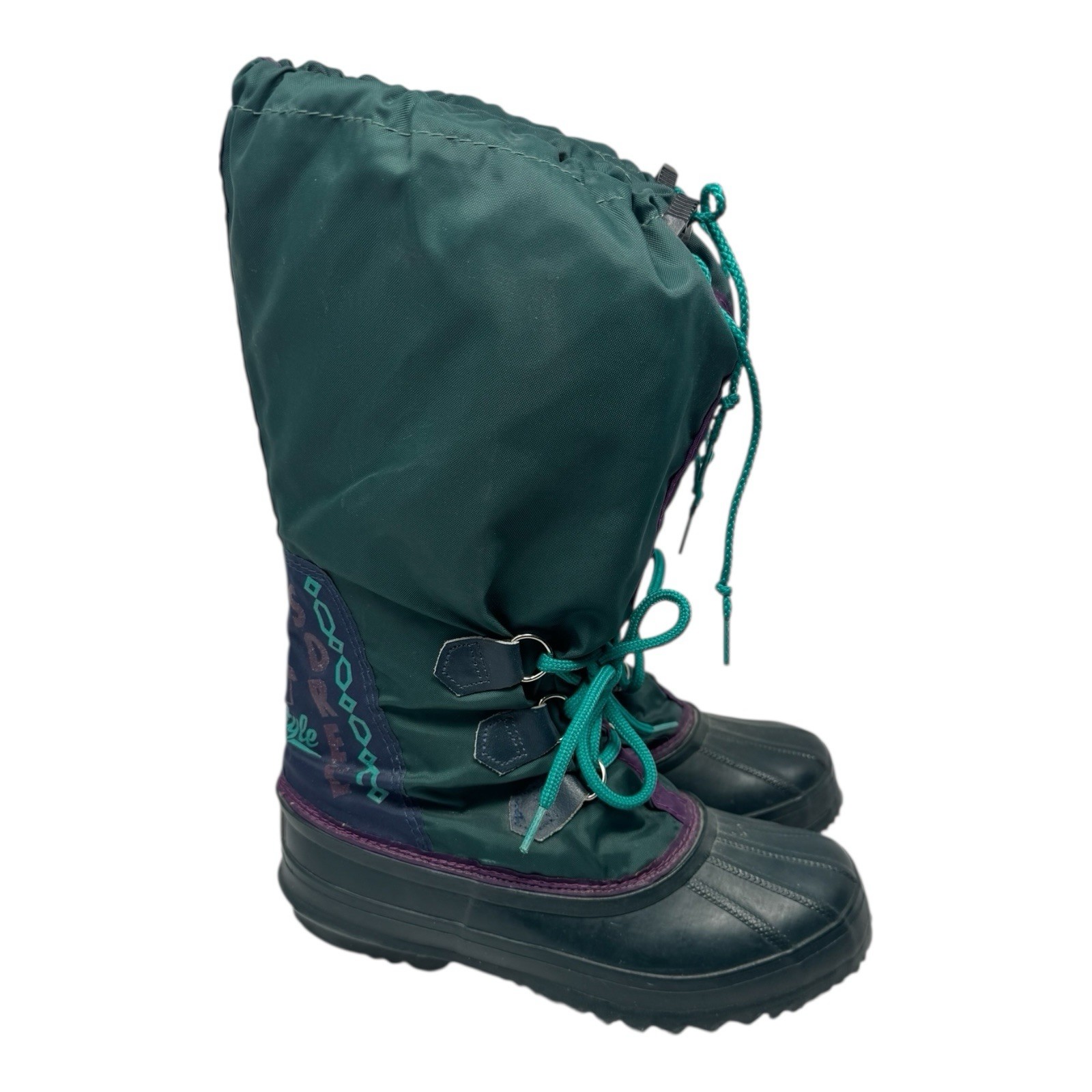 RaRE!🤯90s Sorel❄️ Freestyle Chunky Tall Snow Boots Felt Liner Canada Green 7 image 10