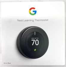 Google Nest Learning Thermostat T3018US - Mirror Black - NEW