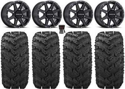 Raceline Hostage 14''Black Wheels 28''Reptile Tires Can-Am Commander Maverick