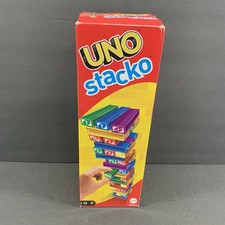 2013 Mattel Games UNO Stacko Complete Jenga Alternative Dexterity Stacking Game