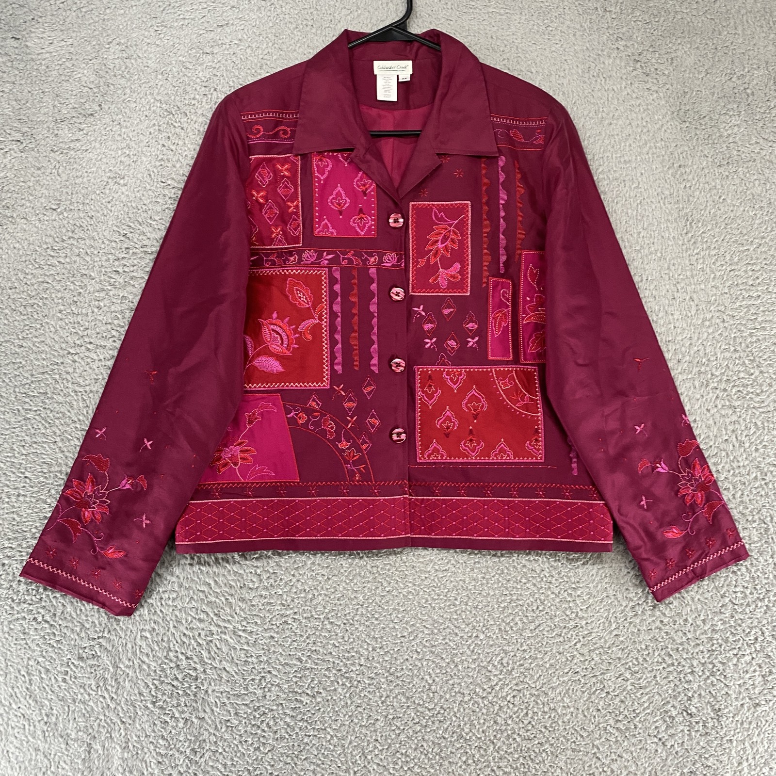 Coldwater Creek Jacket Womens Medium Silk Embroid… - image 1