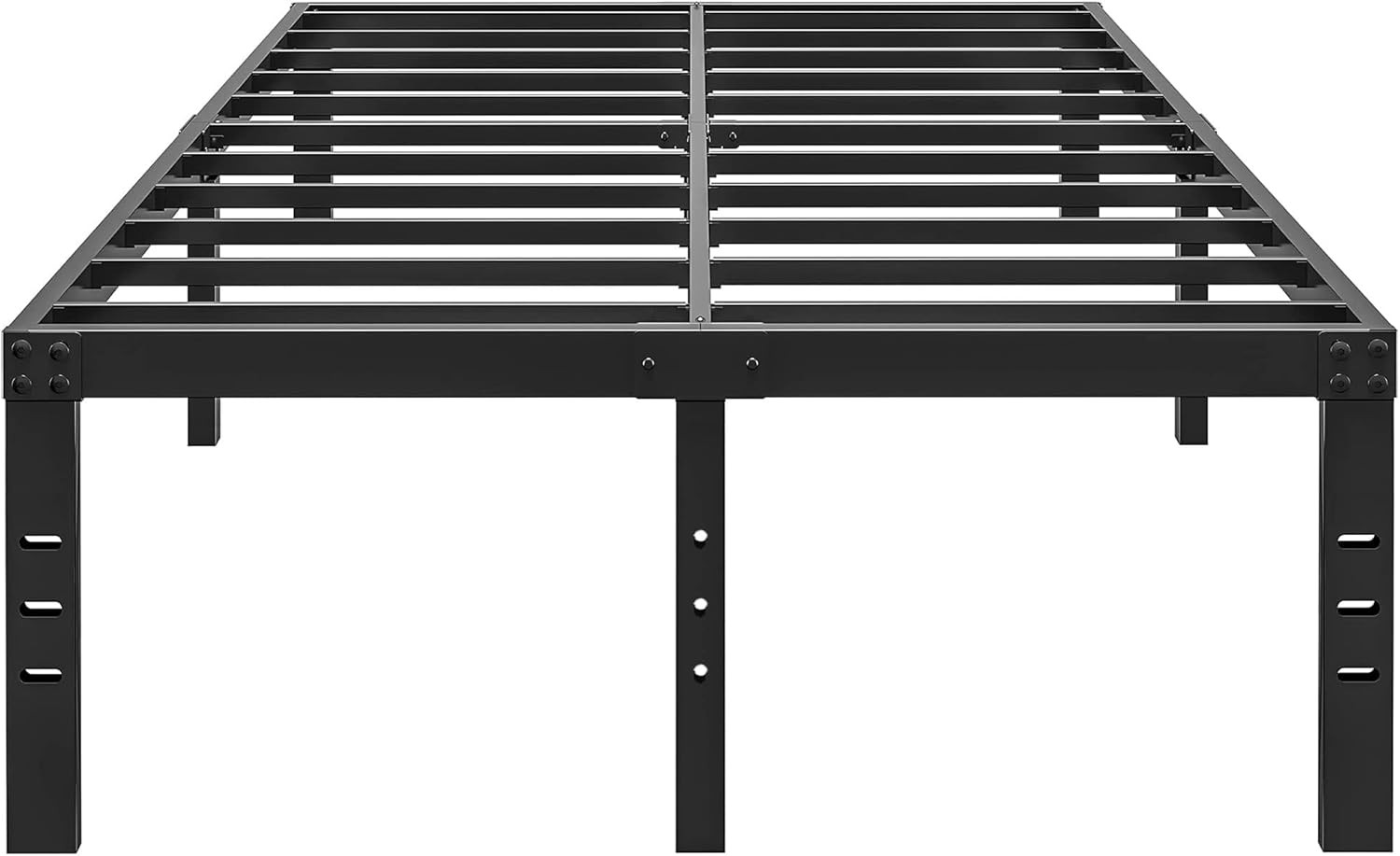 Queen Size Black Basic Steel Slats Platform Easy