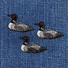 3-Pack Loon Applique Patch Embroidered Waterbird Duck Bird Badge 1-7/8" Iron On