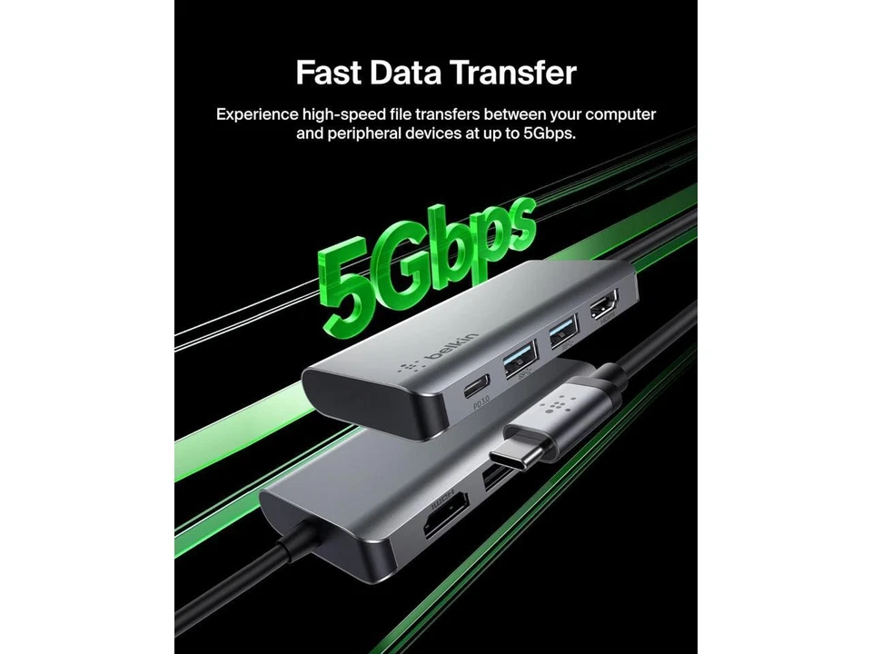 Belkin USB-C Hub - 4-in-1 Multi-Port Adapter Laptop Docking Station with 4K - Image 4 of 4