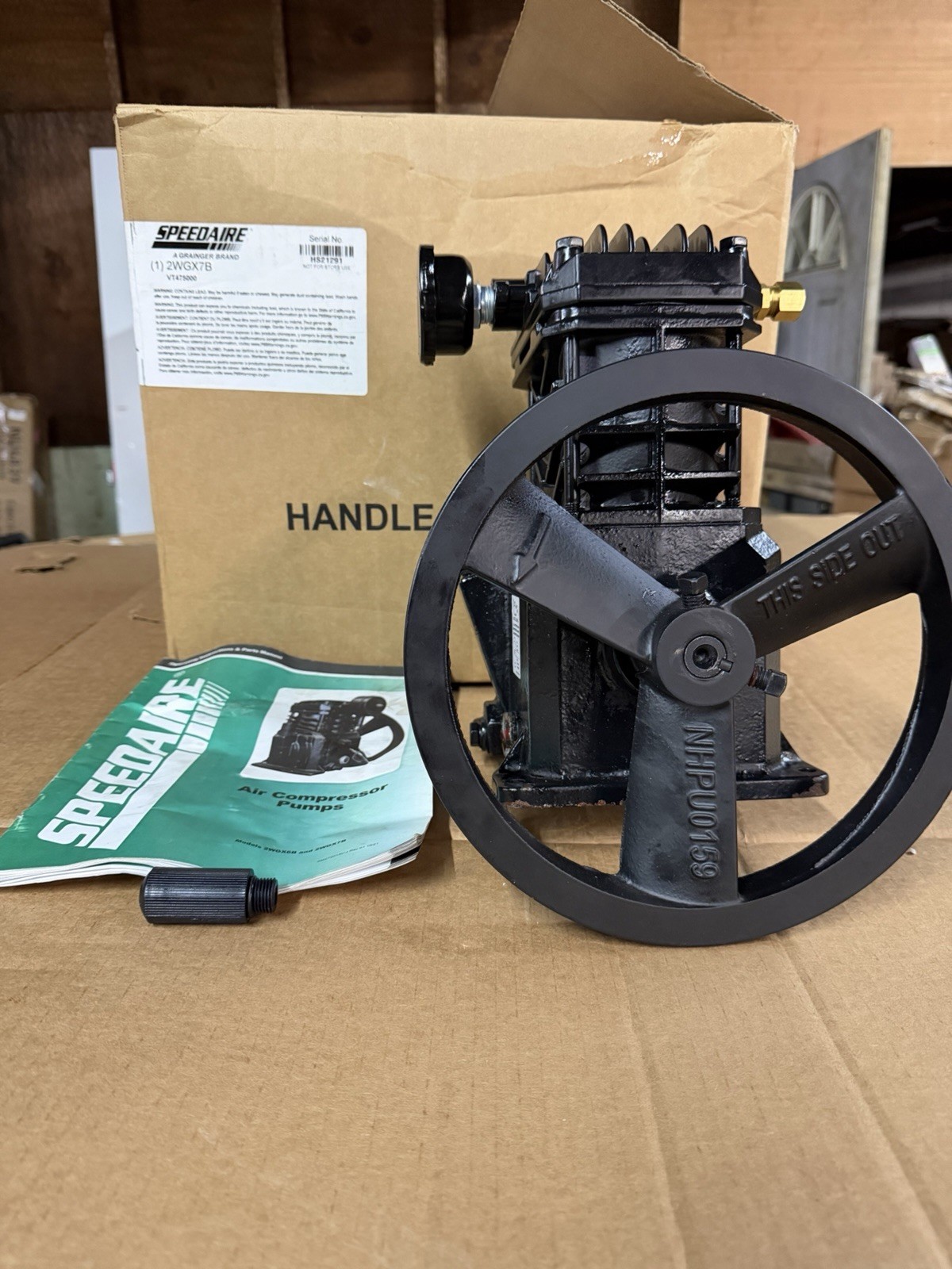 Pump: Splash Lubricated, 1 Stage, 3 Hp