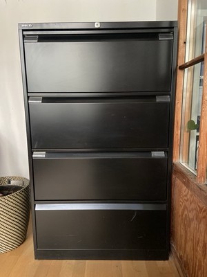 BISLEY Aktenschrank In Schwarz mit 4 Schubladen