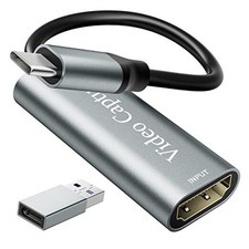 Video Capture Card, USB3.0 HDMI to USB C Capture Card, 4K 1080P USB-C Grey-U168