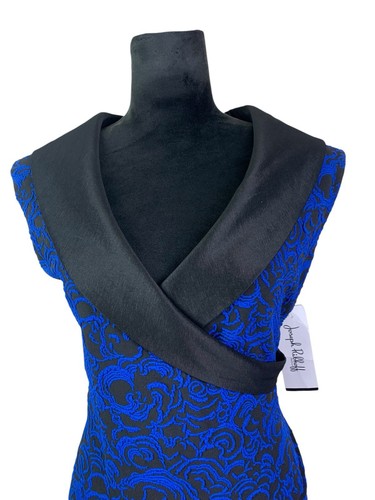 NWT Joseph Ribkoff Royal Blue & Black Floral Shift Dress Size 14 - Picture 3 of 18