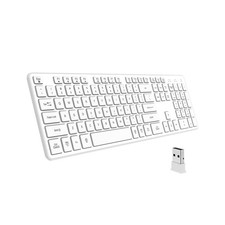 Slim Wireless Keyboard for Mac and Windows, Ultra Quiet Low-Profile Flat Key ...
