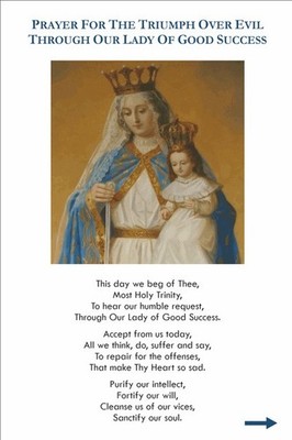 Our Lady of Good Success Prayer Against Evil 4x6'' Card