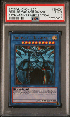 2023 YU-GI-OH LC01-LEG COLL 25TH ANNIVERSARY OBELISK THE TORMENTOR #EN001 PSA 9